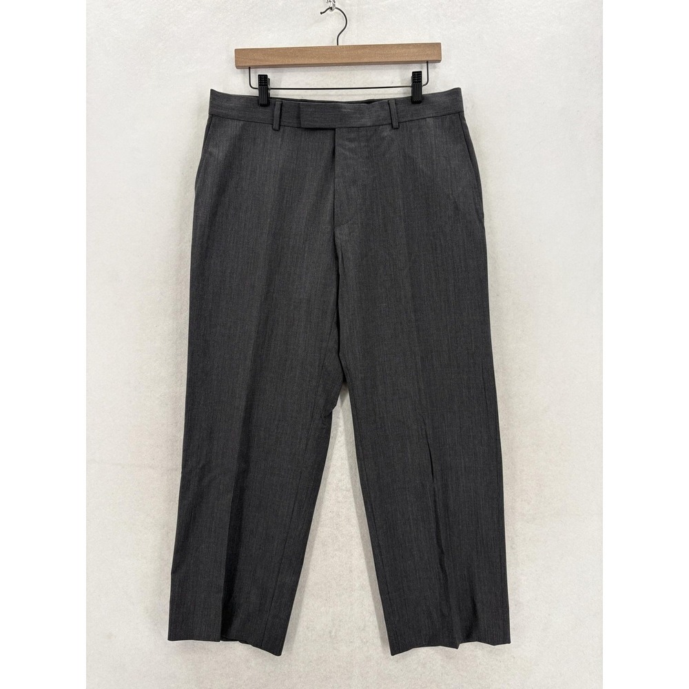 Hugo Boss Wool Dress Pants Mens 33x28 Gray Regular Fit Stretch James Brown Work